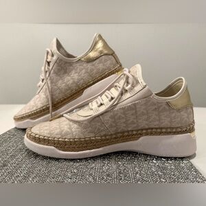 Michael Kors Cream and Gold Sneakers